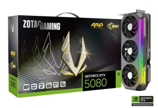 תמונה של כרטיס מסך – ZOTAC GAMING GeForce RTX 5080 AMP Extreme INFINITY
