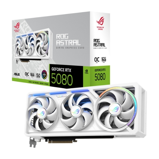 תמונה של ROG Astral GeForce RTX 5080 16GB GDDR7 White OC Edition Gaming (דגם 90YV0LV4‑M0NA00) 